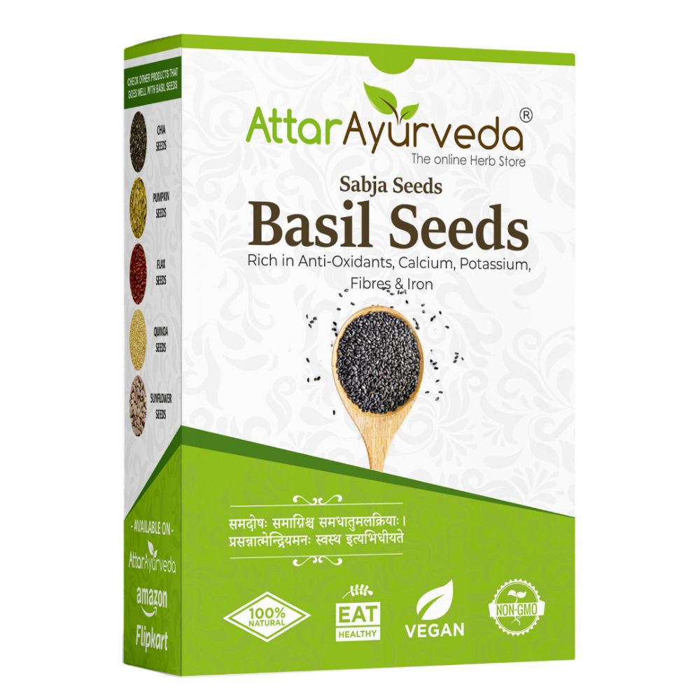 Attar Ayurveda Basil seeds for weight loss  Sabja Seeds packet of 500 GM