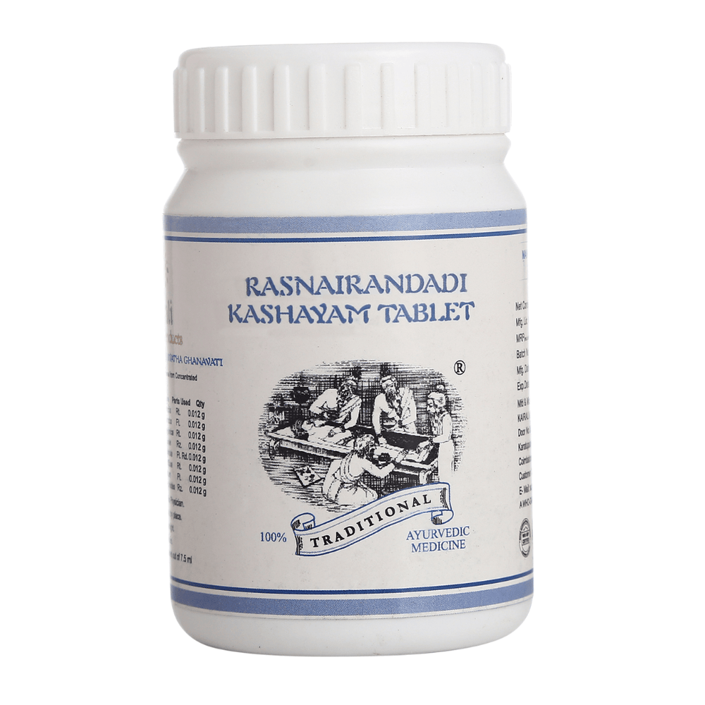Kairali Rasnairandadikashayam Tablet Jar of 60 QTY