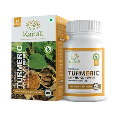Kairali Turmeric With Black Pepper Capsule jar of 60 QTY