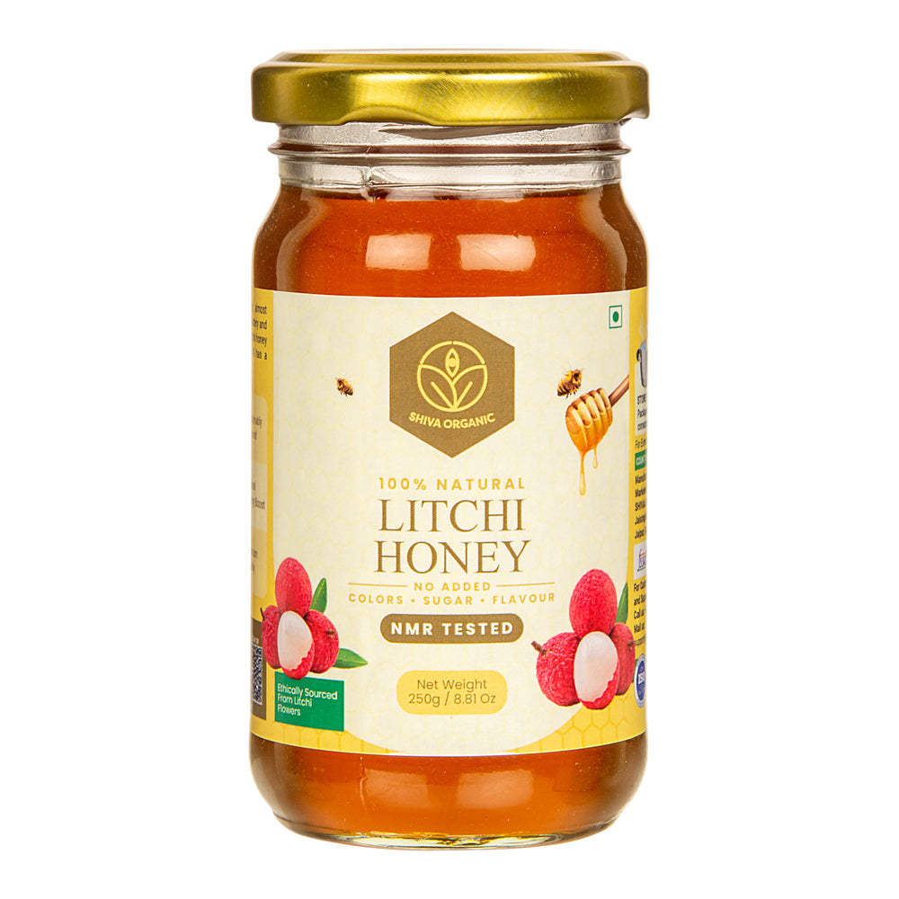 Shiva Organic Litchi Honey Jar of 250 GM
