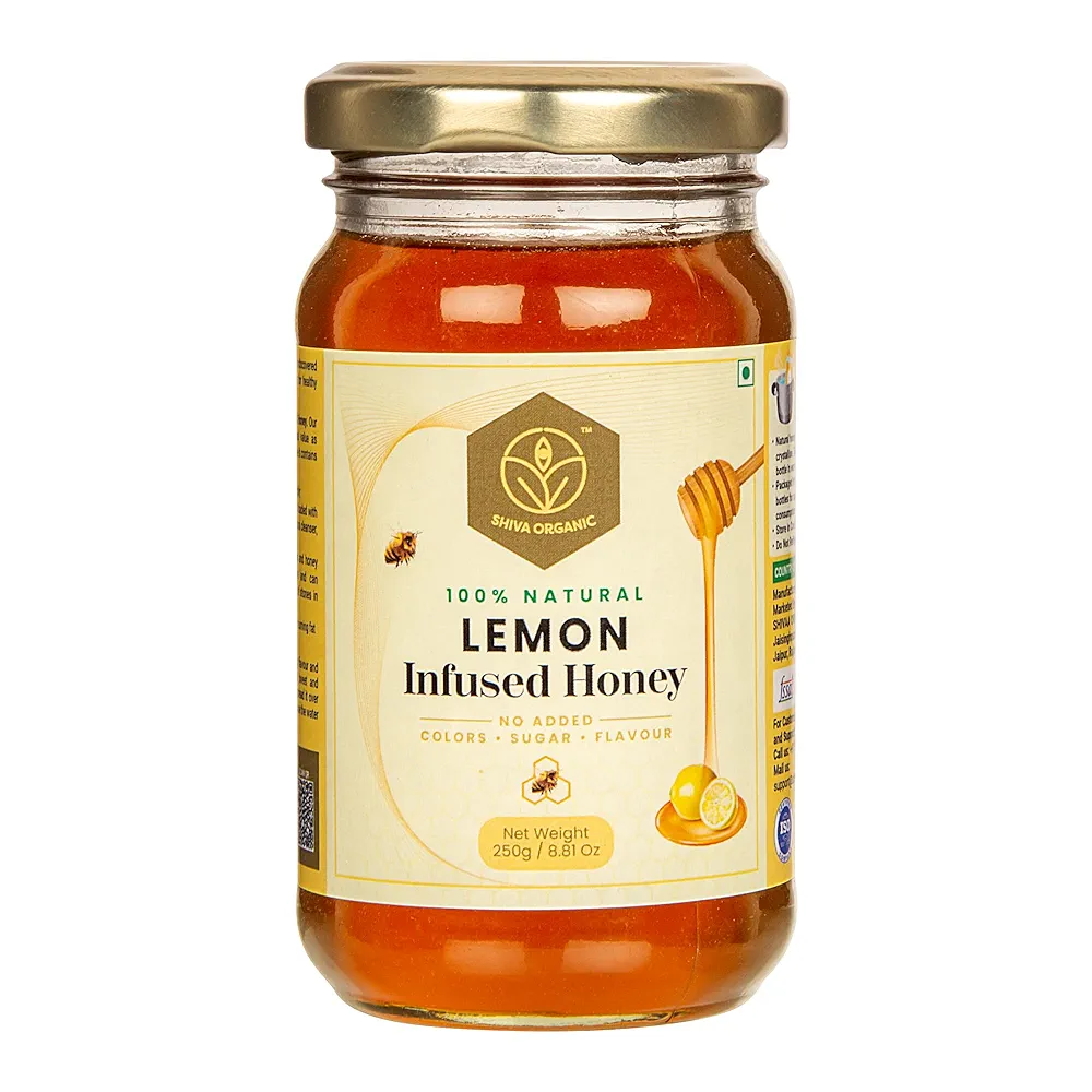 Shiva Organic Lemon Infused Honey Jar of 250 GM