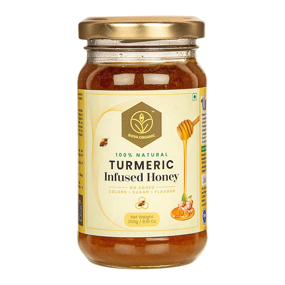 Shiva Organic Turmeric Infused Honey Jar of 250 GM