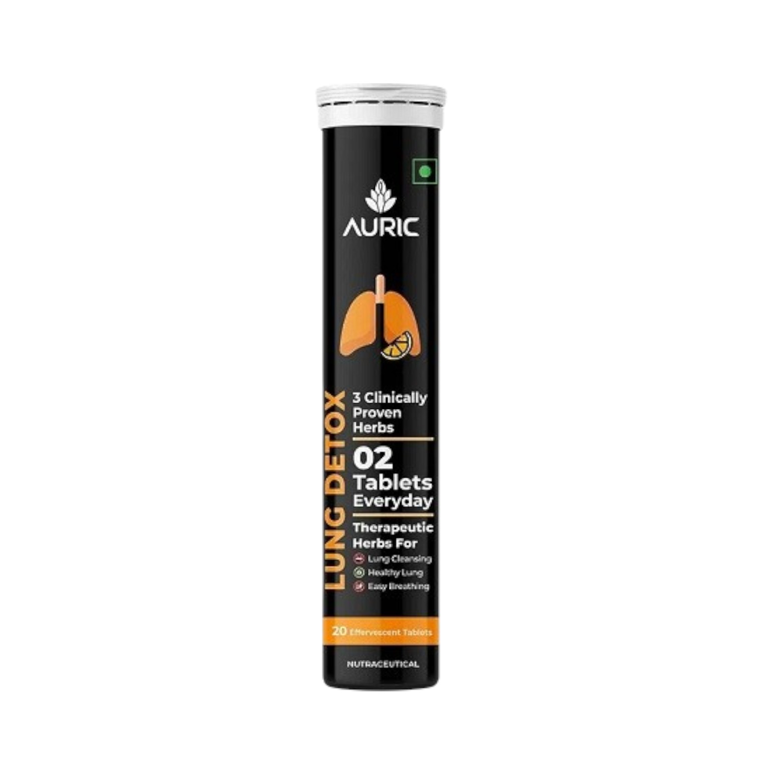 Auric Lung Detox Supplement With Natural Blend of NAC and Herbs 20 Tablets Tube of  1 QTY