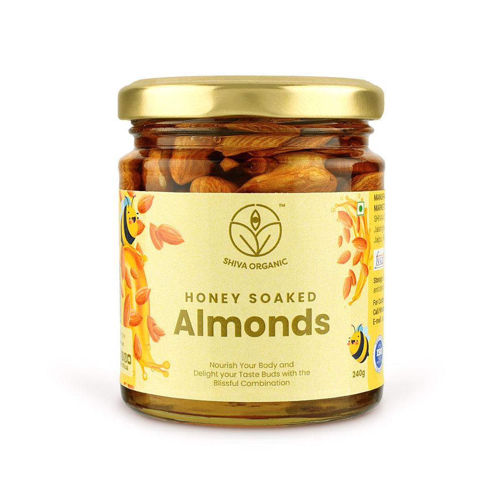 Shiva Organic Honey Soaked Almonds Jar of 240 GM