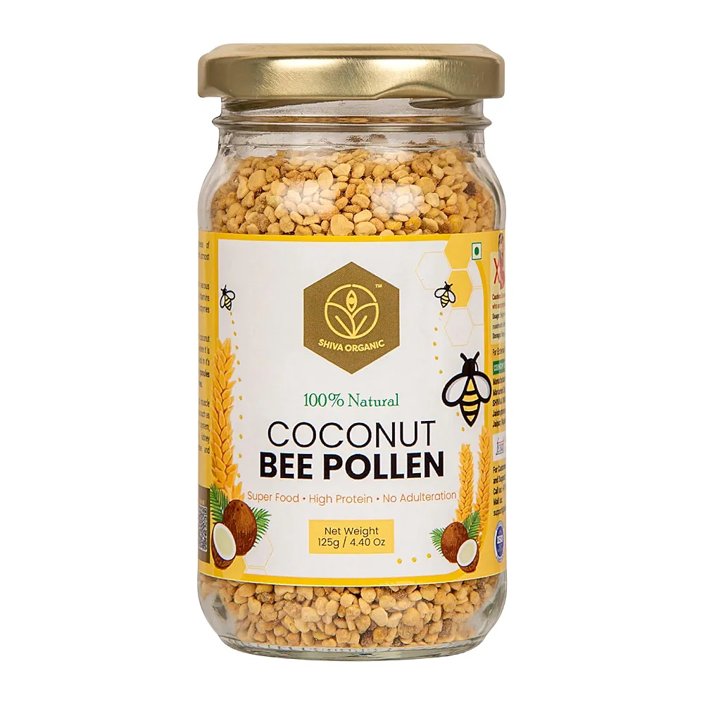 Shiva Organic Coconut Bee pollen granules Jar of 25 GM