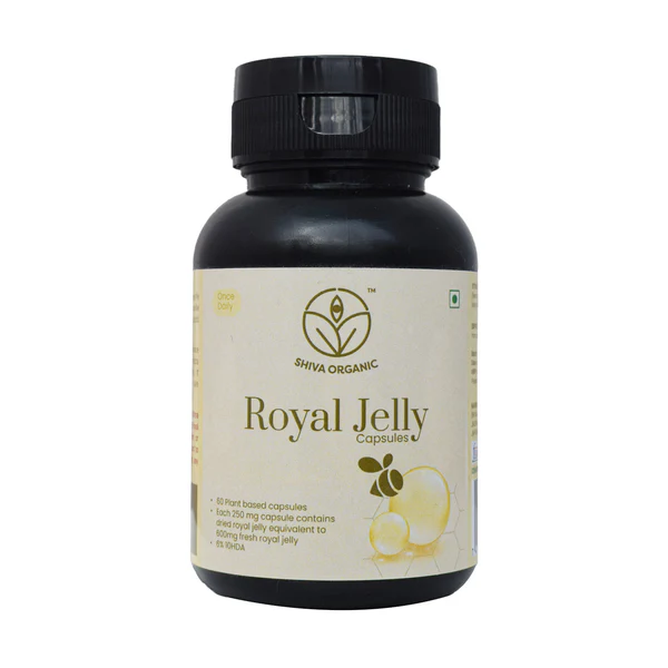 Shiva Organic Royal Jelly Freez Capsule 250mg Jar of 60 QTY