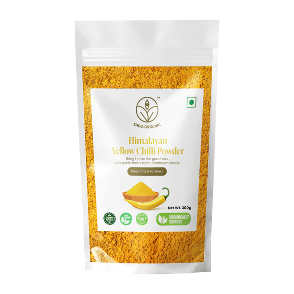 Shiva Organic Himalayan Yellow Chilli Powder packet of 100 GM