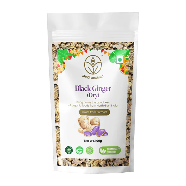 Shiva Organic Black Ginger Dry packet of 100 GM