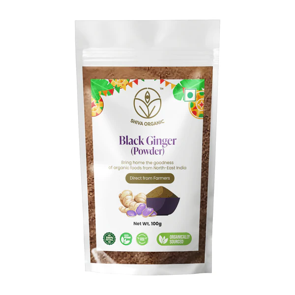 Shiva Organic Black Ginger Powder packet of 100 GM