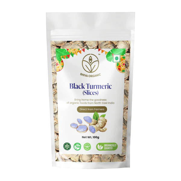 Shiva Organic Black Turmeric Slices Dry packet of 100 GM