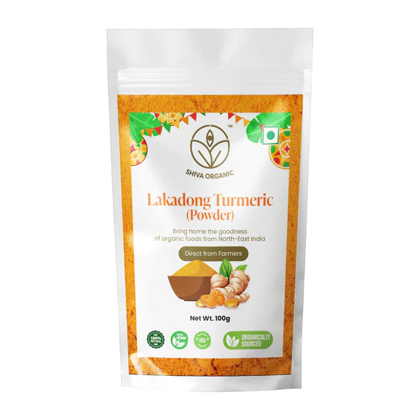 Shiva Organic Lakadong Turmeric Powder packet of 100 GM