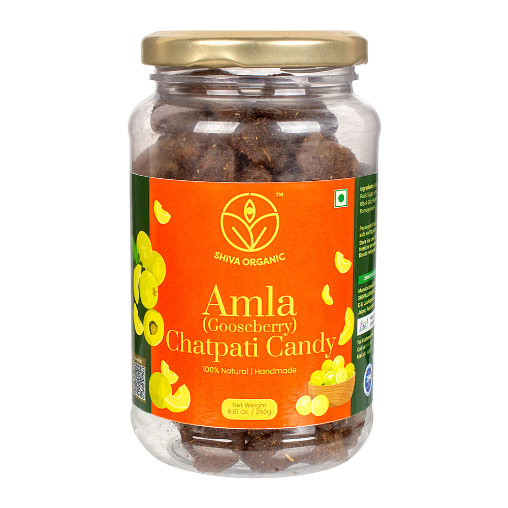 Shiva Organic Amla GooseberryCandy Chatpati Jar of 150 GM