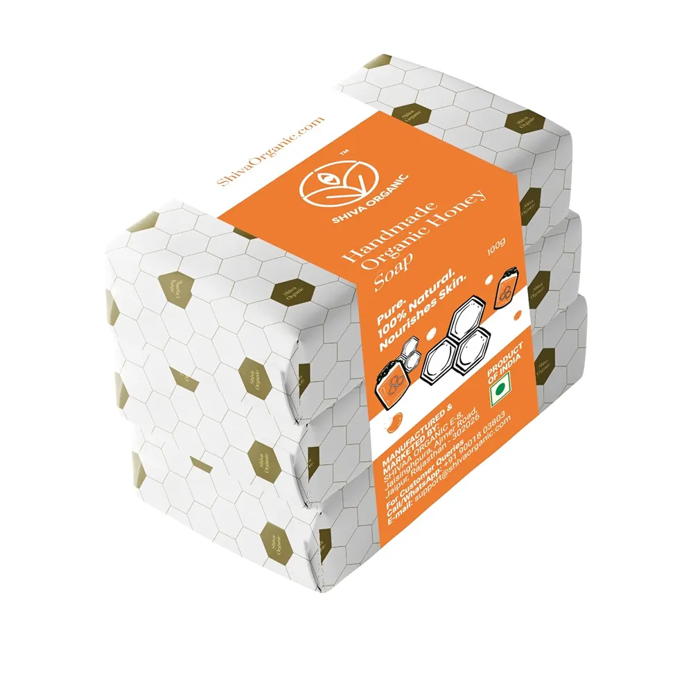 Shiva Organic Handmade Honey Milk Soap pack of Box of 2 GM