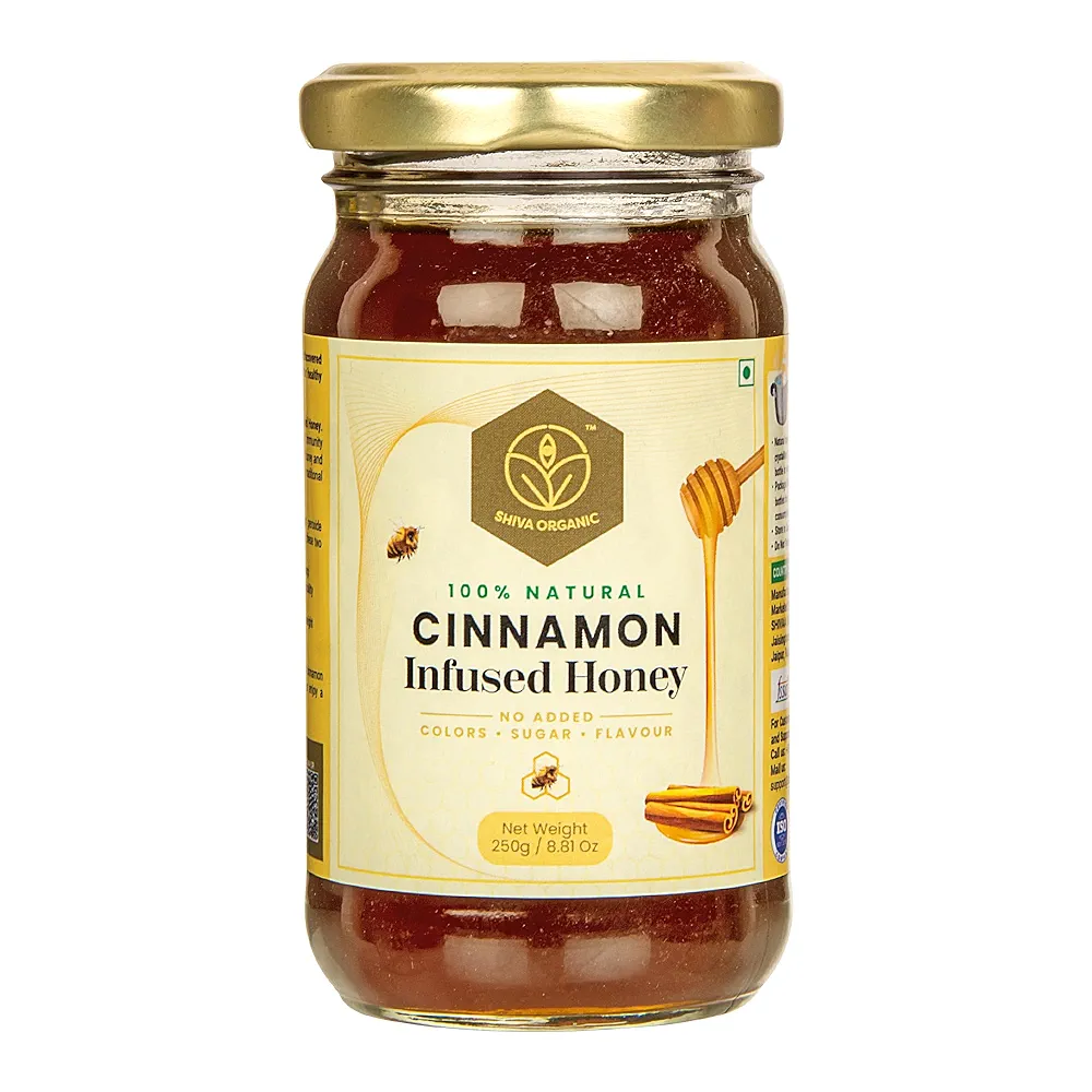 Shiva Organic Cinnamon Infused Honey Jar of 250 GM