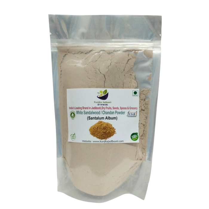 Kunjika Jadibooti Pure White Chandan Powder Pouch of 100 GM