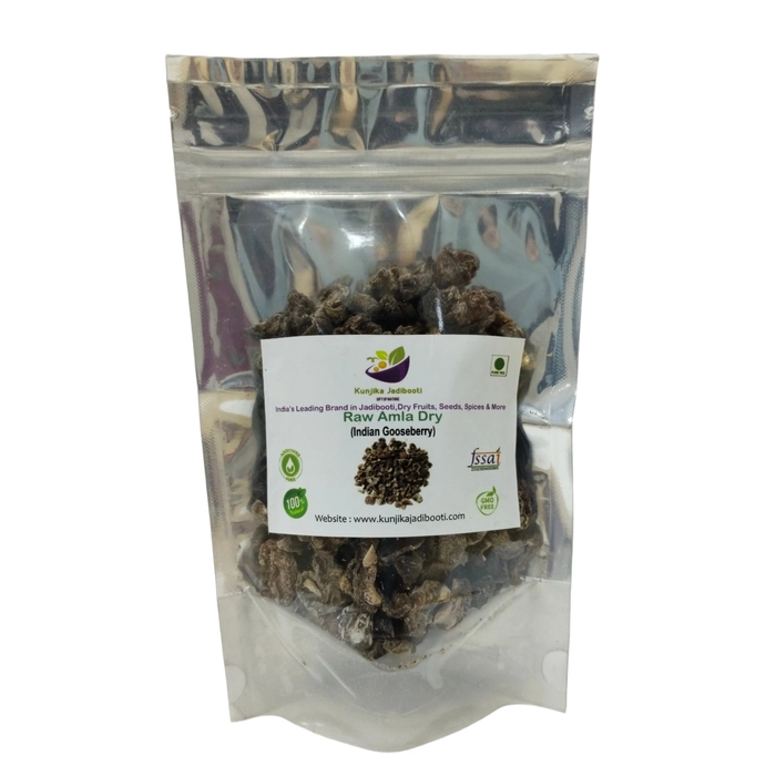 Kunjika Jadibooti Raw Dry Amla Pieces Pouch of 100 GM