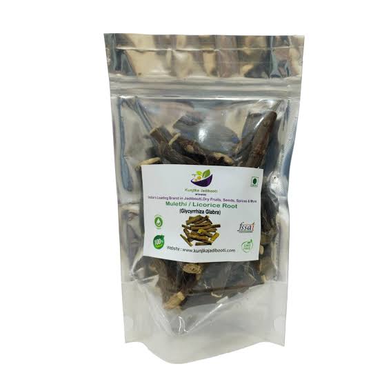 Kunjika Jadibooti Mulethi  Licorice Root Pouch of 100 GM