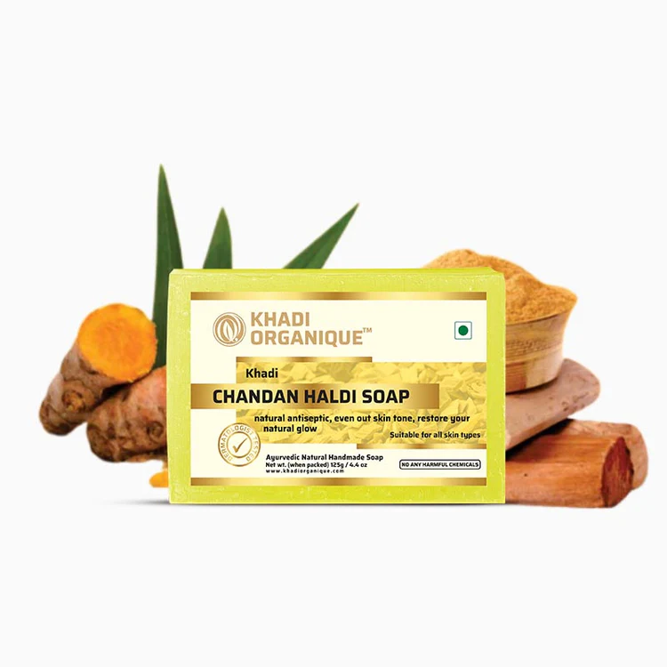Khadi Organique Chandan Haldi Soap Box of 125 GM