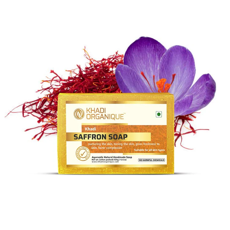 Khadi Organique Saffron Soap Box of 125 GM