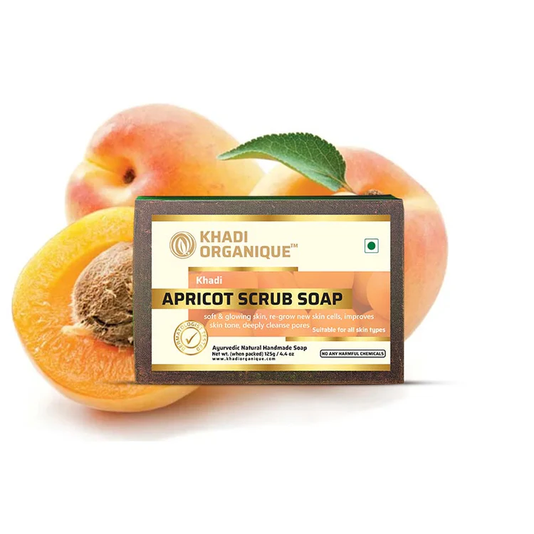 Khadi Organique Apricot Scrub Soap Box of 125 GM