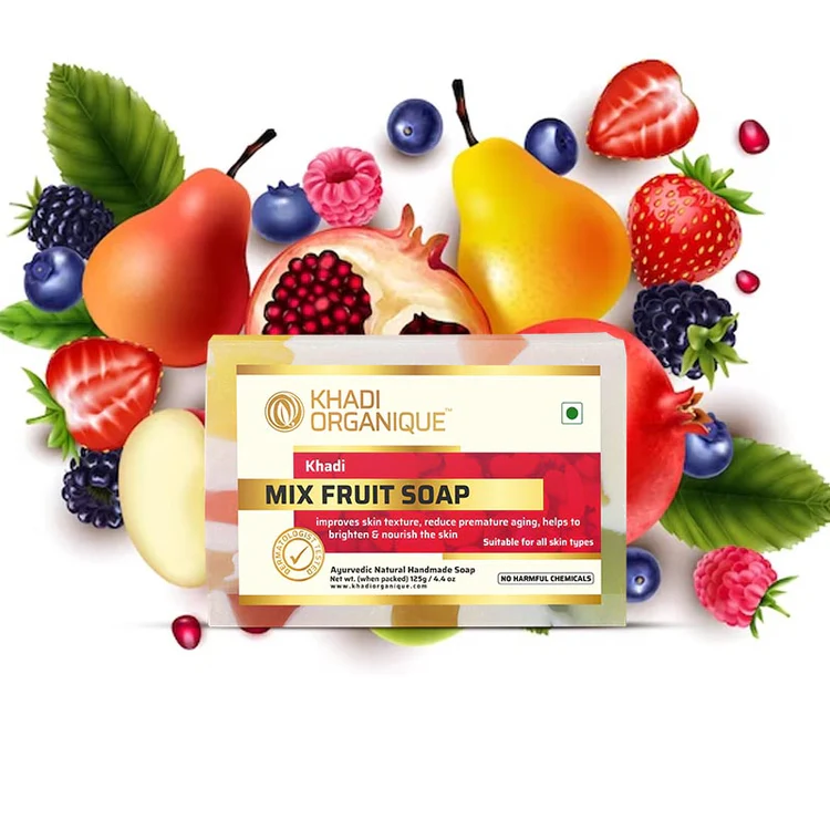 Khadi Organique Mix Fruit Soap Box of 125 GM