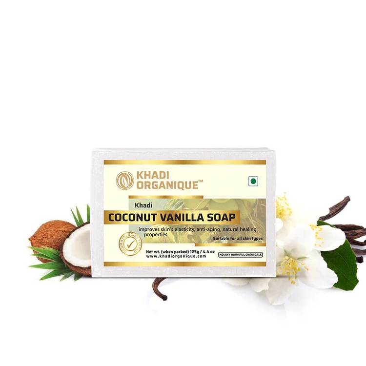 Khadi Organique COCONUT VANILLA SOAP Box of 125 GM
