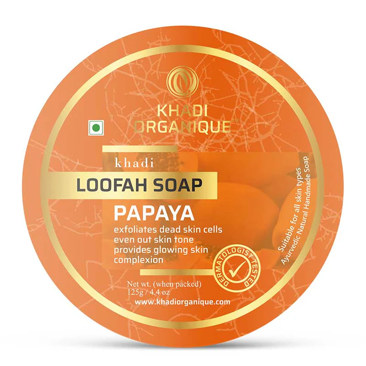 Khadi Organique Papaya Loofah Soap Box of 125 GM