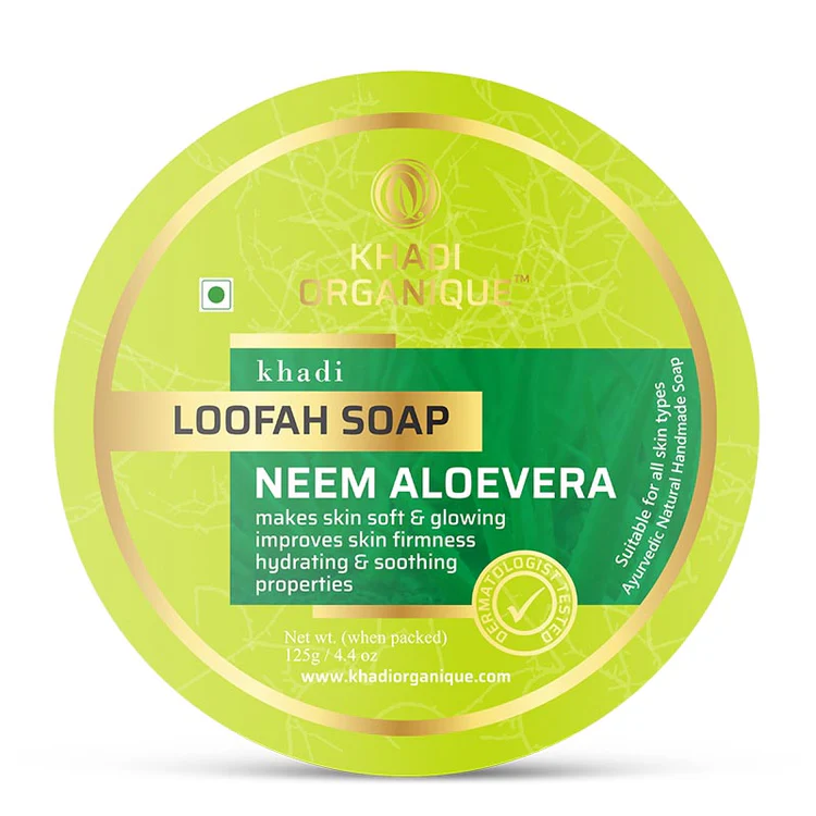 Khadi Organique Neem Aloevera Loofah Soap Box of 125 GM