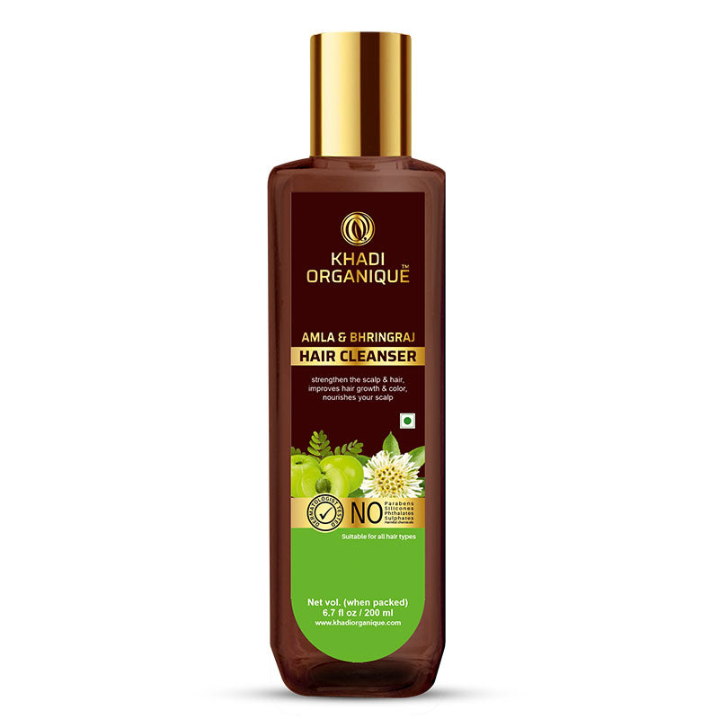 Khadi Organique Amla and Bhringraj Hair Cleanser Bottle of 210 ML