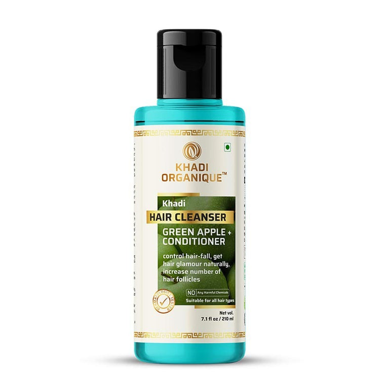 Khadi Organique Green Apple plus Conditioner Hair Cleanser Bottle of 210 ML