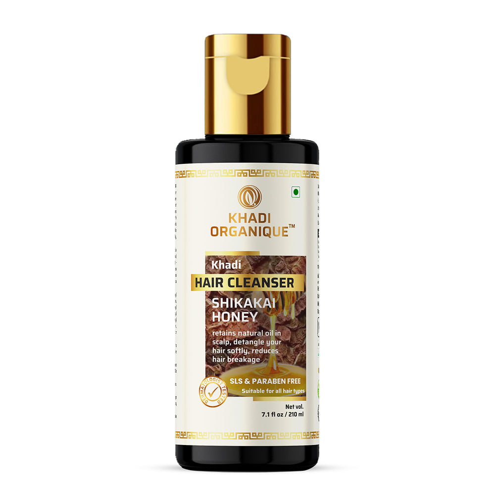 Khadi Organique Shikakai Honey Hair Cleanser SLS PARABEN FREE Bottle of 210 ML