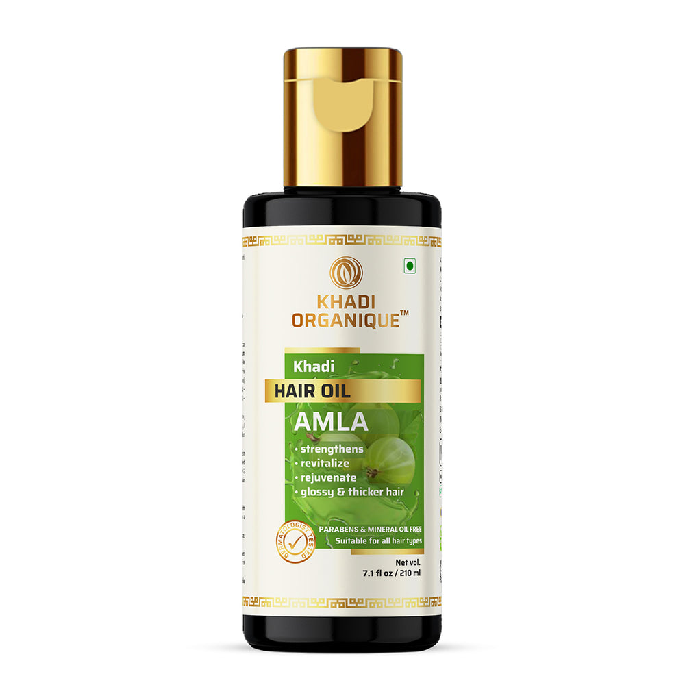 Khadi Organique Amla Hair Oil WITHOUT MINERAL OIL Bottle of 210 ML