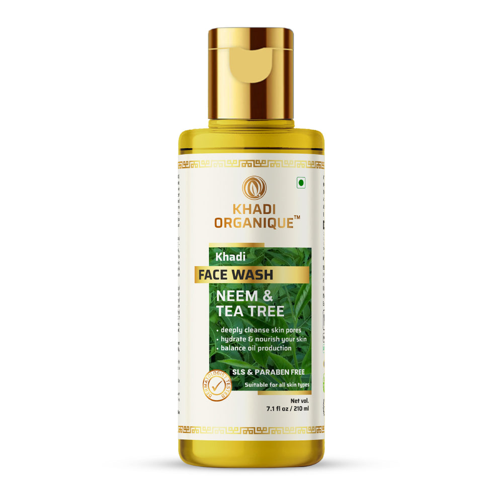 Khadi Organique Neem and Teatree Face Wash SLS PARABEN FREE Bottle of 210 ML