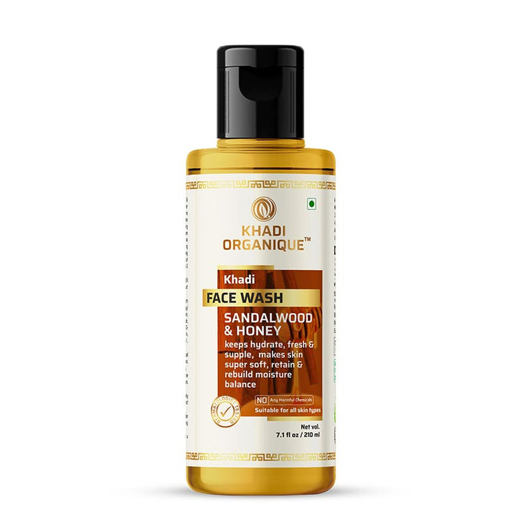 Khadi Organique Sandalwood and Honey Face Wash Bottle of 210 ML