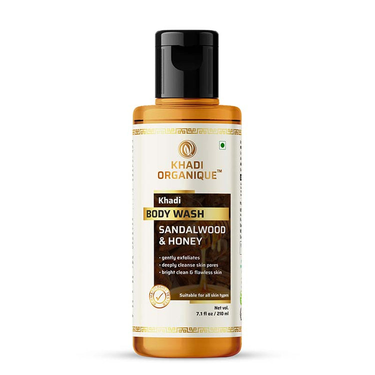 Khadi Organique Sandalwood and Honey Body Wash Bottle of 210 ML