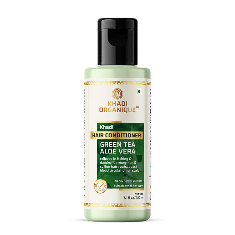 Khadi Organique Greentea Aloevera Hair Conditioner SLS PARABEN FREE Bottle of 210 ML
