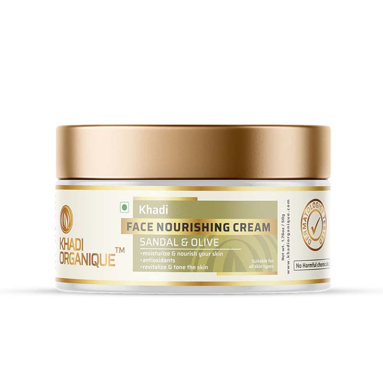 Khadi Organique Sandal and Olive face Nourishing Cream with sheabutter Box of 50 GM