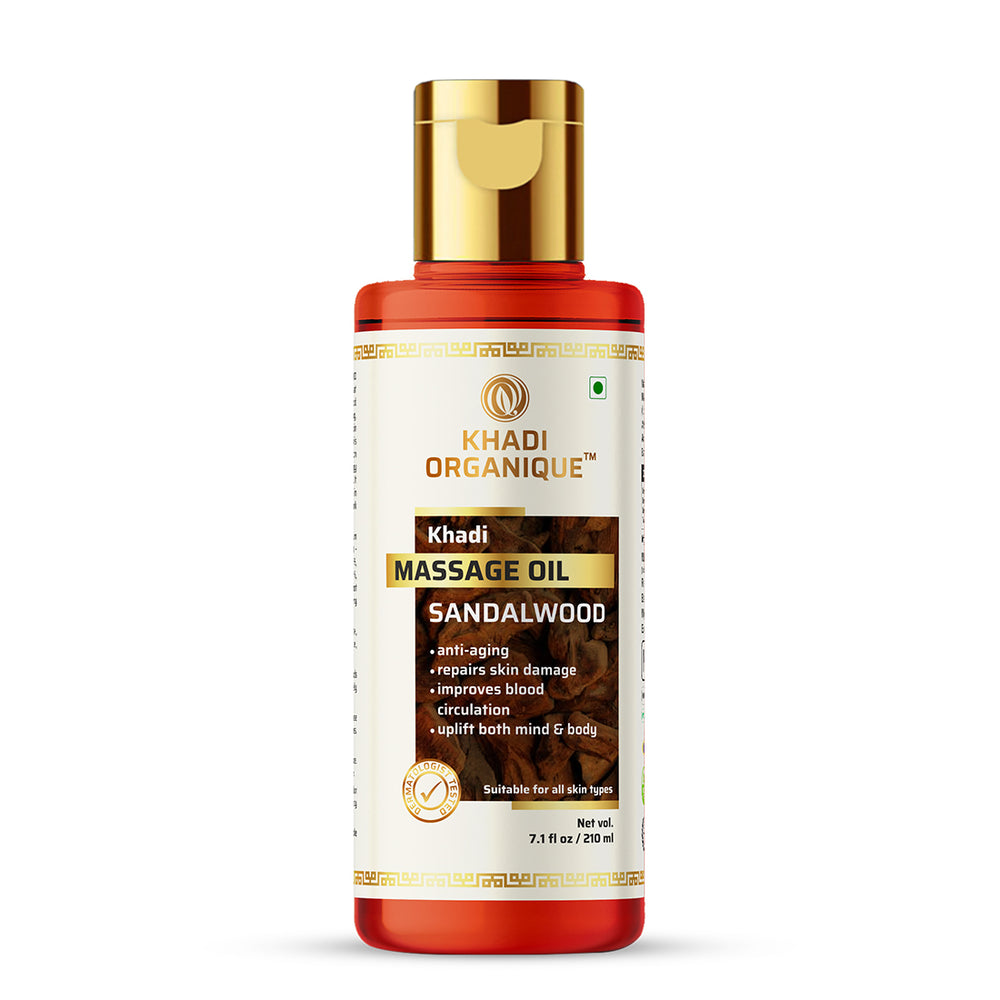 Khadi Organique Sandalwood Massage Oil Bottle of 210 ML