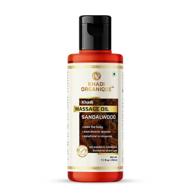 Khadi Organique Sandalwood Massage Oil Bottle of 210 ML