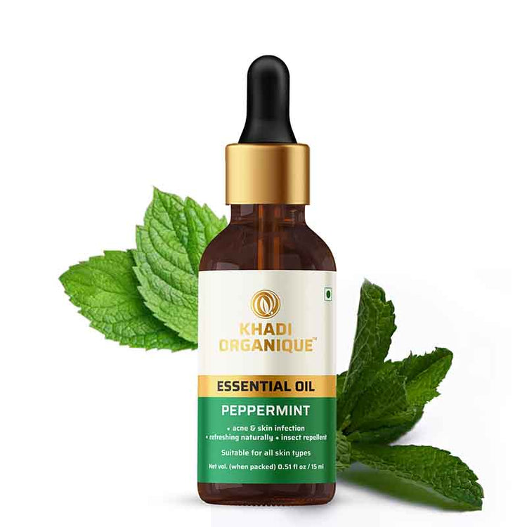 Khadi Organique Peppermint Essential Oil Bottle of 15 ML