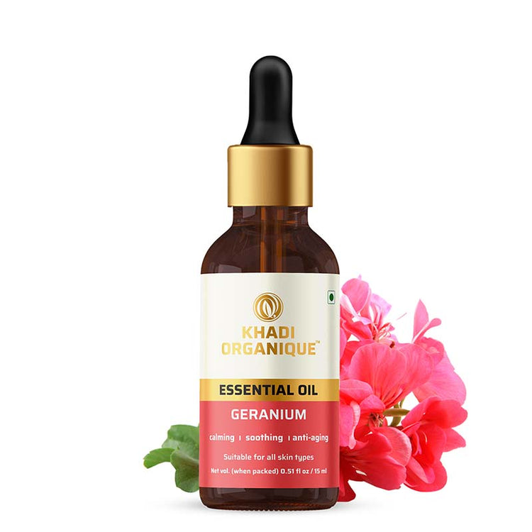Khadi Organique Geranium Essential Oil Bottle of 15 ML