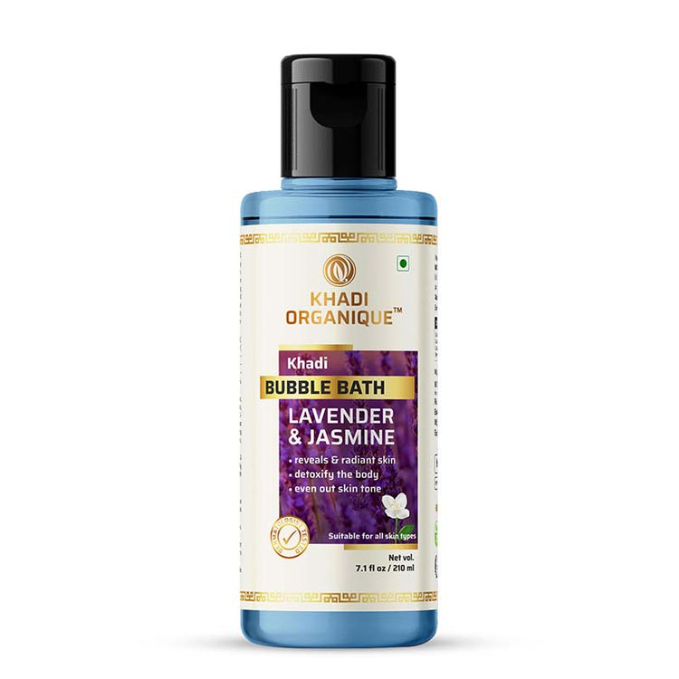 Khadi Organique Lavender and Jasmine bubble bath Bottle of 210 ML