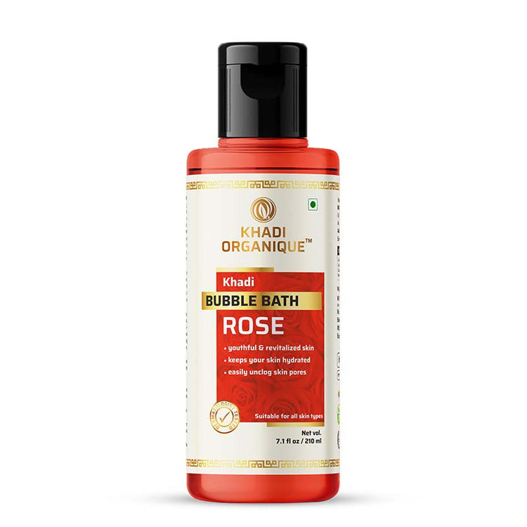 Khadi Organique Rose bubble bath Bottle of 210 ML