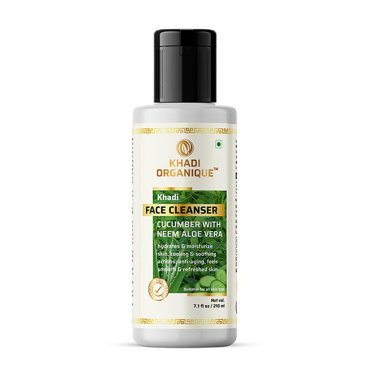 Khadi Organique Cucumber with neem aloevera face cleanser Bottle of 210 ML