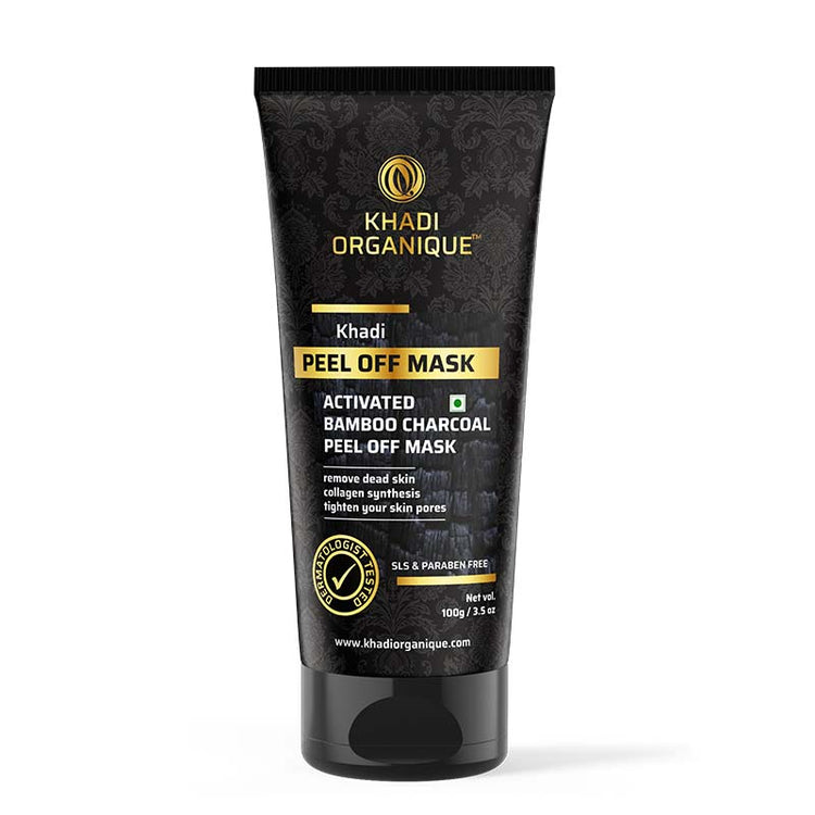 Khadi OrganiqueCHARCOAL PEEL OFF MASK SLS PARABEN FREE Tube of 100 GM