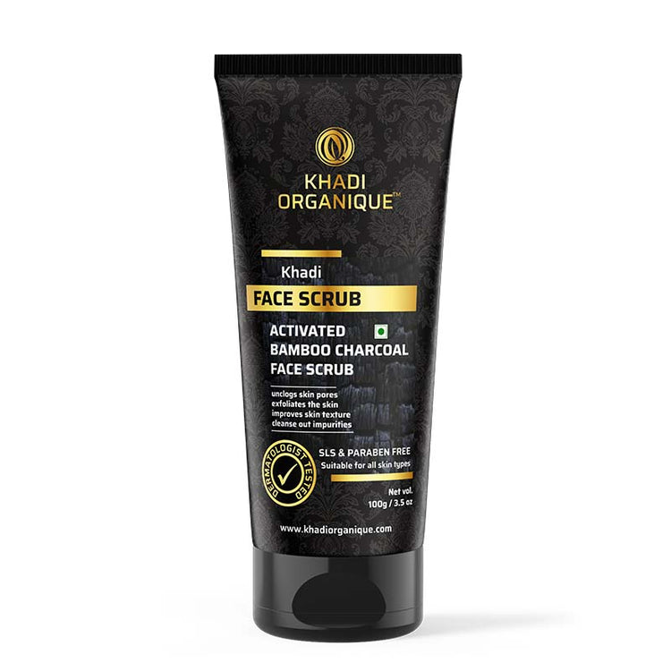 Khadi Organique CHARCOAL FACE SCRUB SLS PARABEN FREE Tube of 100 GM