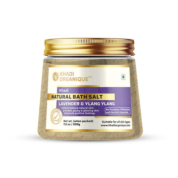 Khadi Organique LAVENDER and YLANG YLANG BATH SALT Box of 200 GM