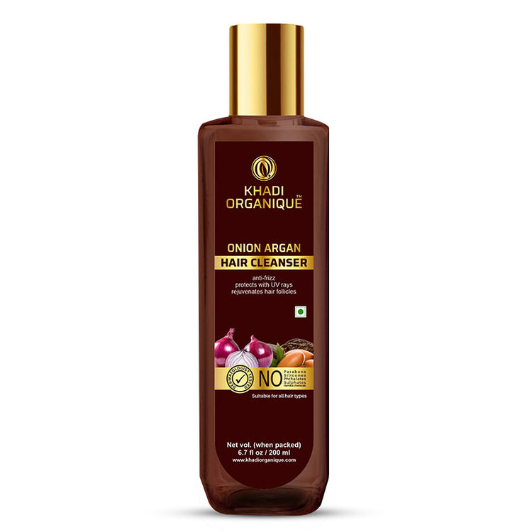 Khadi Organique ONION ARGON HAIR CLEANSER SLS PARABEN FREE Bottle of 200 ML