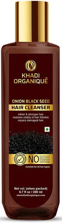 Khadi Organique ONION BLACK SEED HAIR CLEANSER SLS  PARABEN FREE Bottle of 200 ML