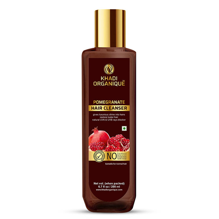 Khadi Organique POMEGRANATE HAIR CLEANSER SLS  PARABEN FREE Bottle of 200 ML